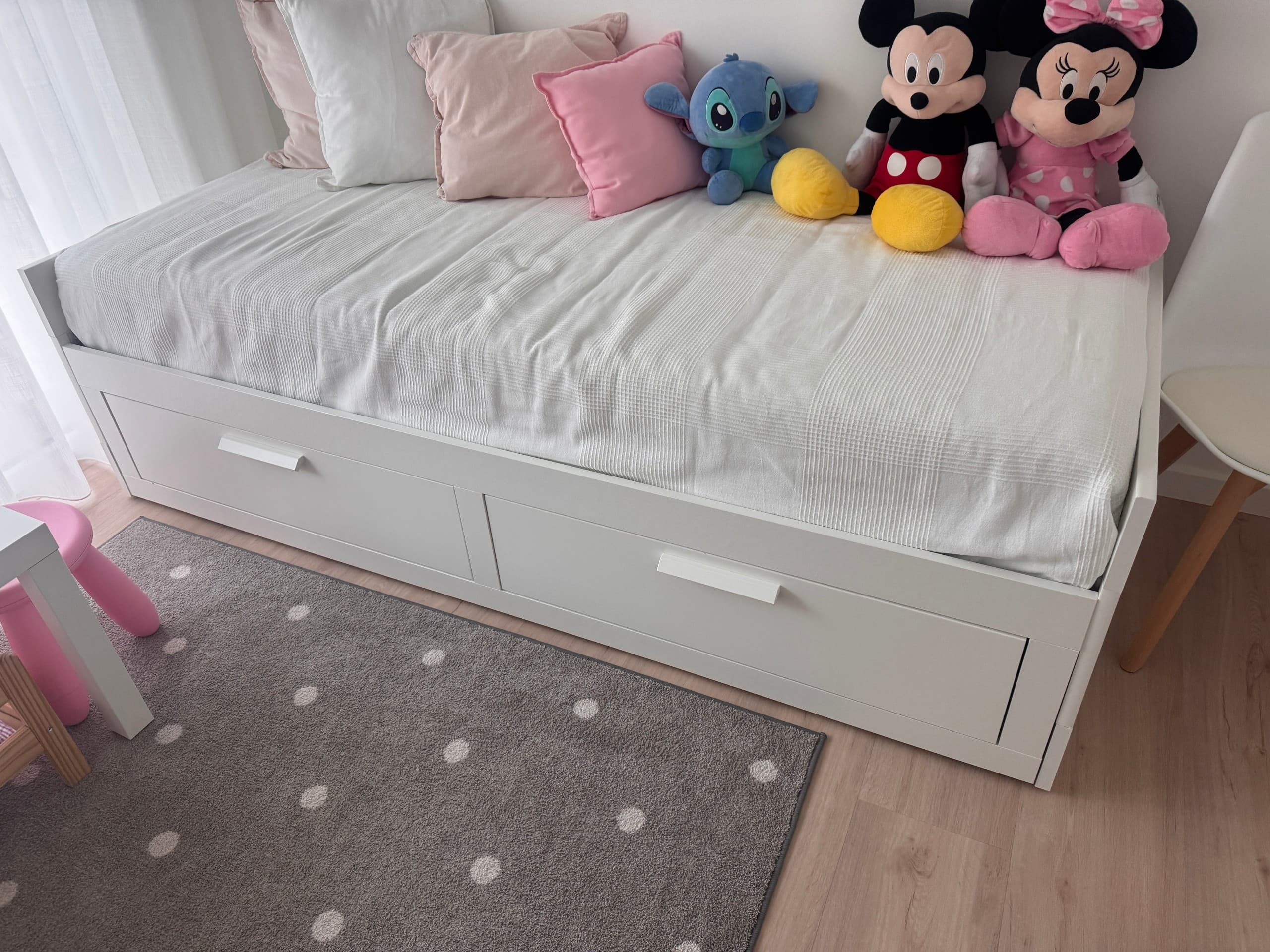 BRIMNES day-bed w 2 drawers/2 mattresses, white/Åsvang firm