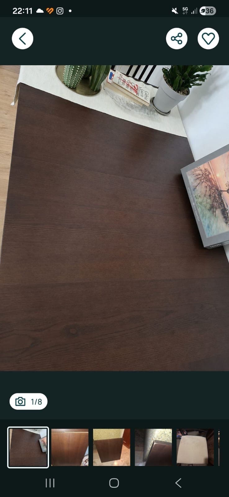 TONSTAD extendable table, brown stained oak veneer, 140/196x85 cm
