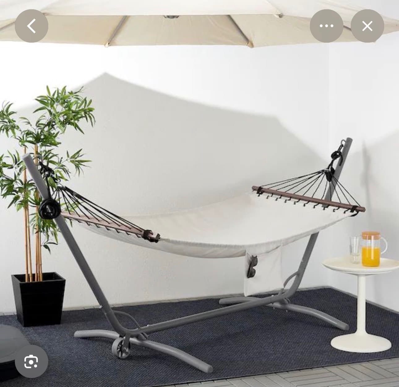 BOCKÖN hammock stand, outdoor, black