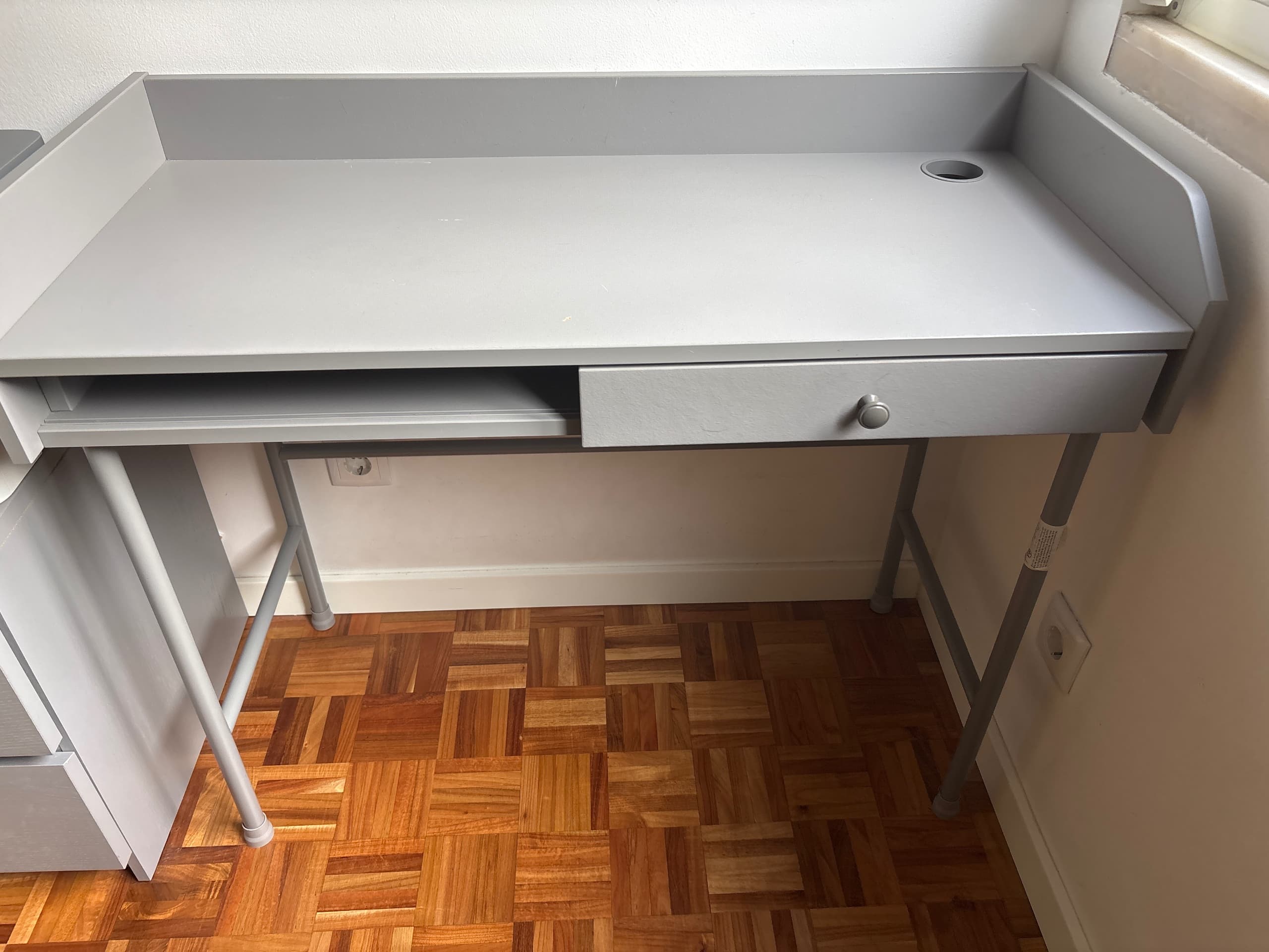 HAUGA desk, grey, 100x45 cm