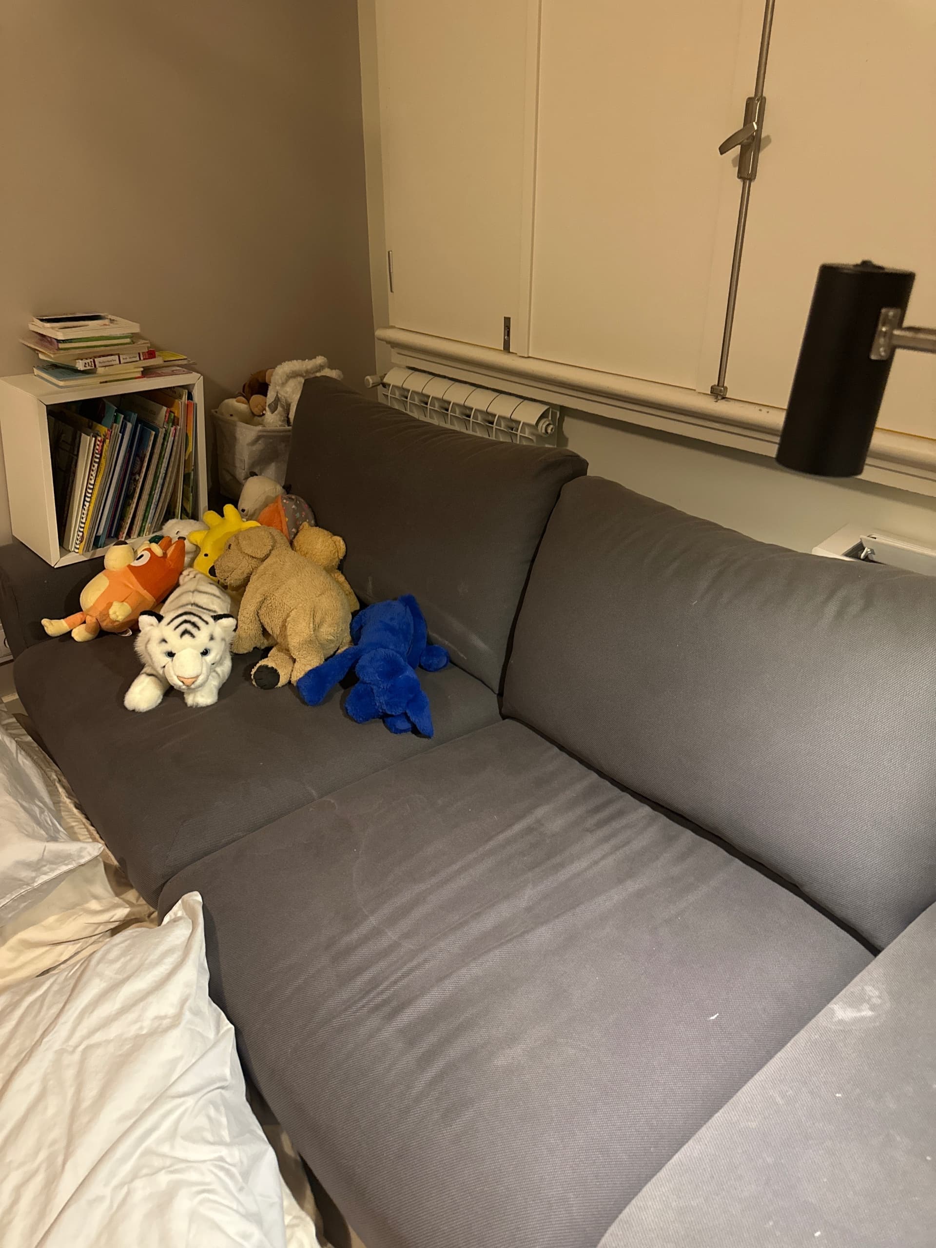 VIMLE 2-seat sofa-bed, with wide armrests/Hallarp grey