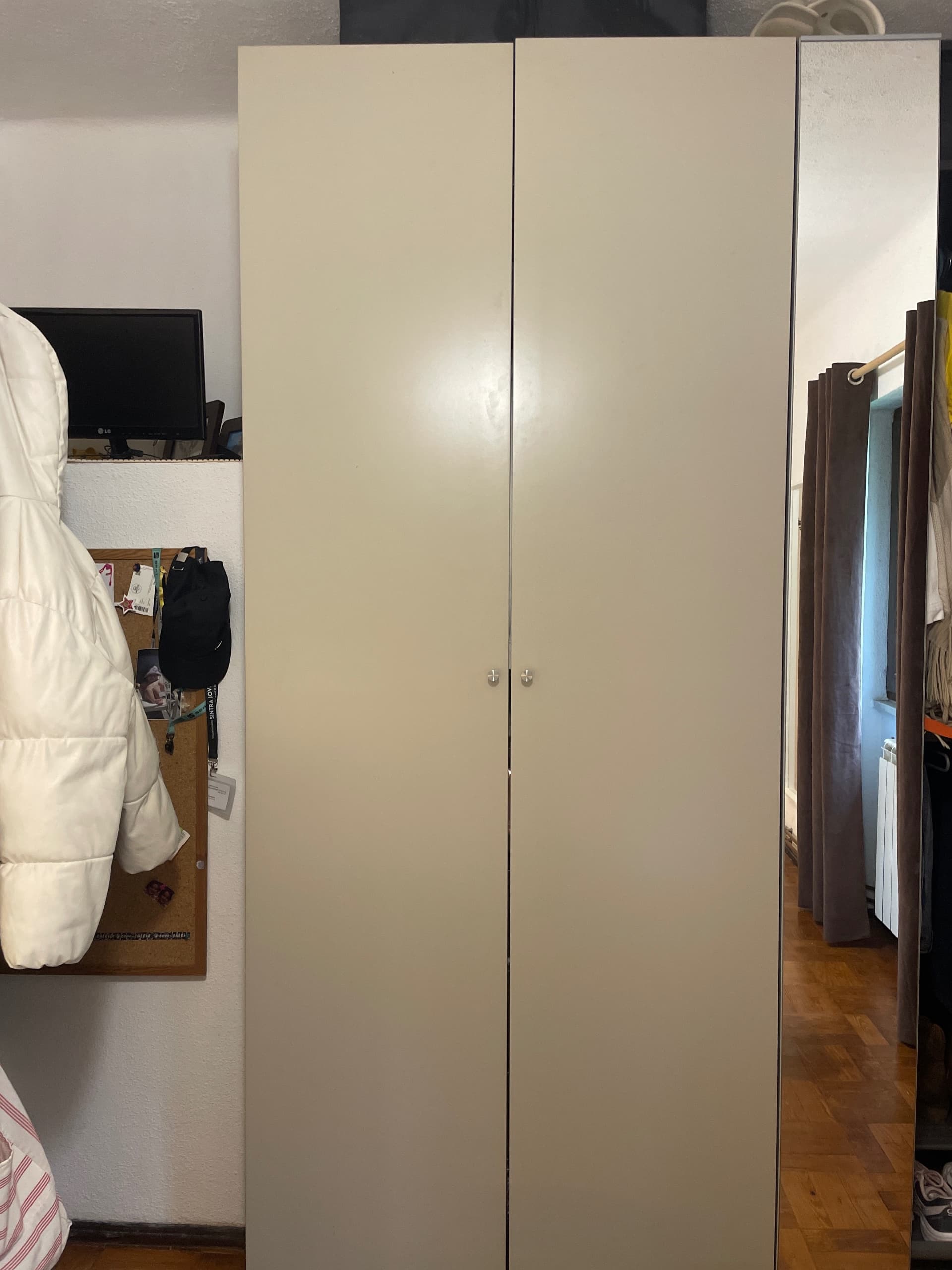 FORSAND door with hinges, dark grey, 50x229 cm