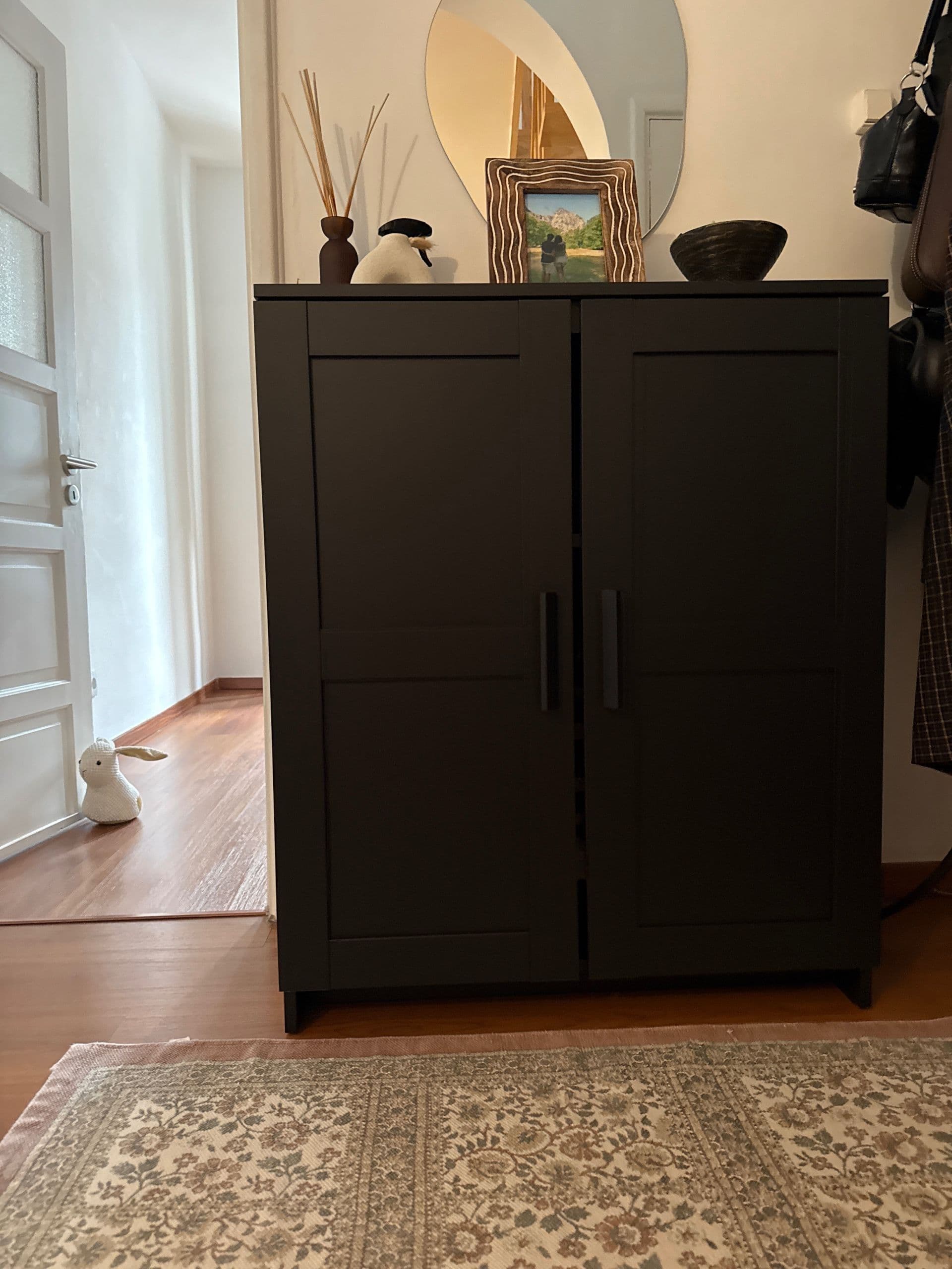 BRIMNES Cabinet with doors, black, 78x95 cm