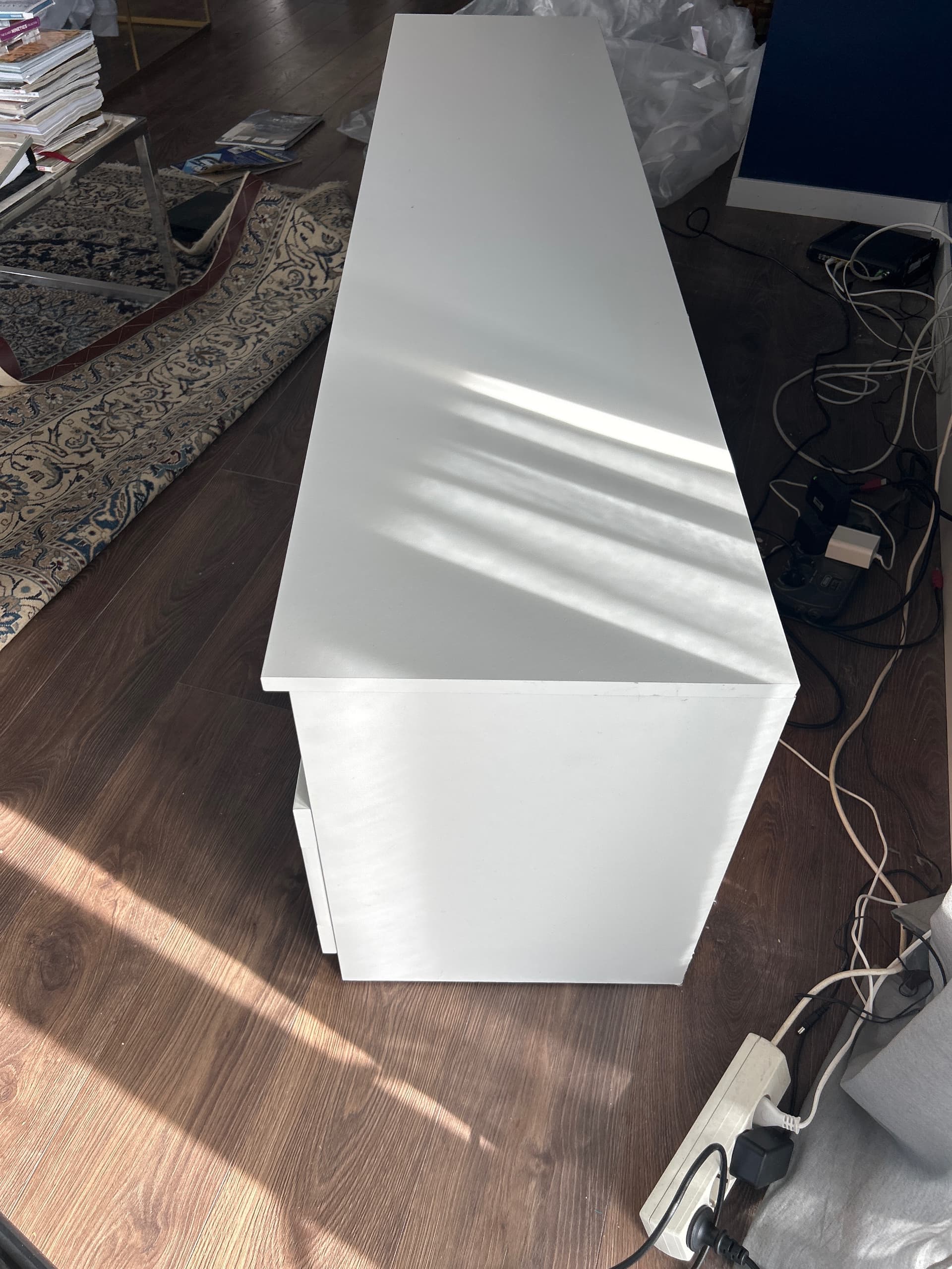BRIMNES TV bench, white, 180x41x53 cm