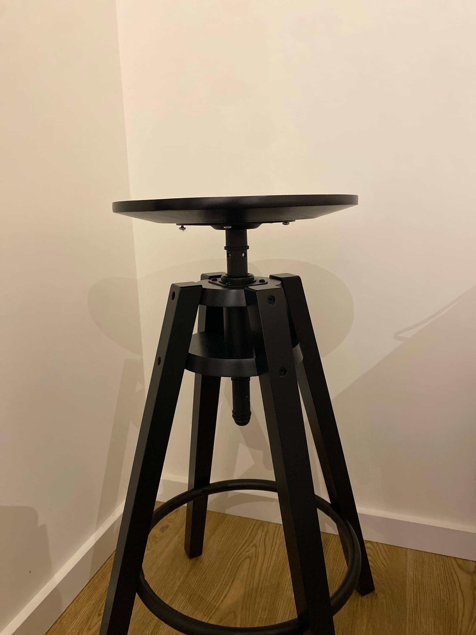 DALFRED Banco alto, preto,  Diâmetro do assento: 30 cm