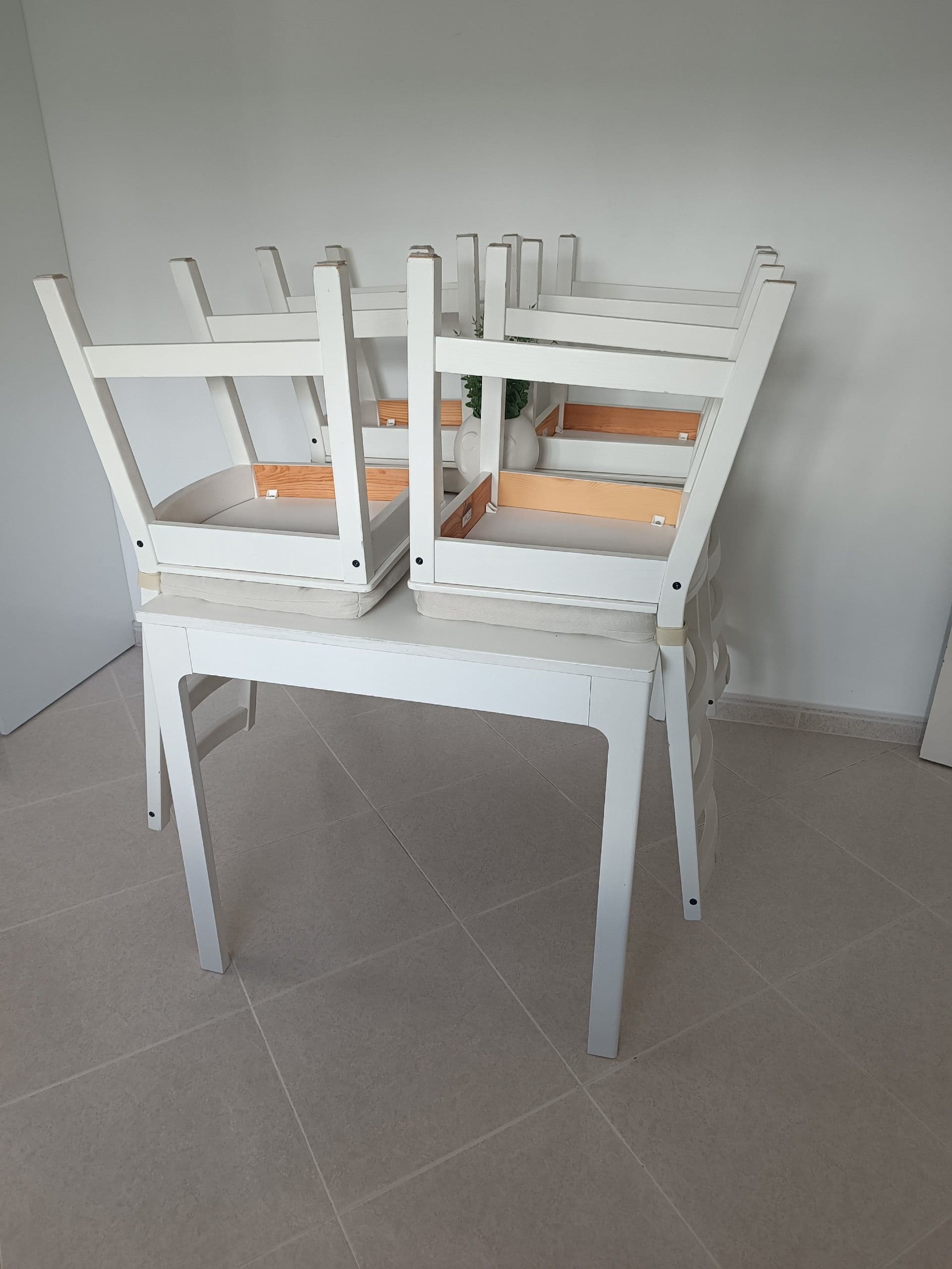 NÄSINGE / NÄSINGE NÄSINGE / NORDVIKEN table and 4 chairs, white/white, 130/190x80 cm