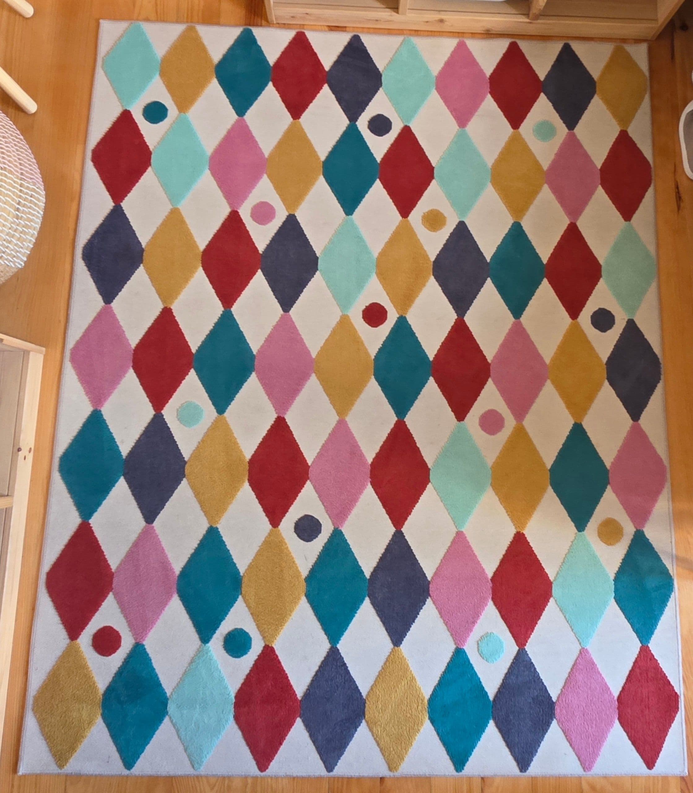 BUSENKEL rug, harlequin pattern/multicolour, 130x160 cm