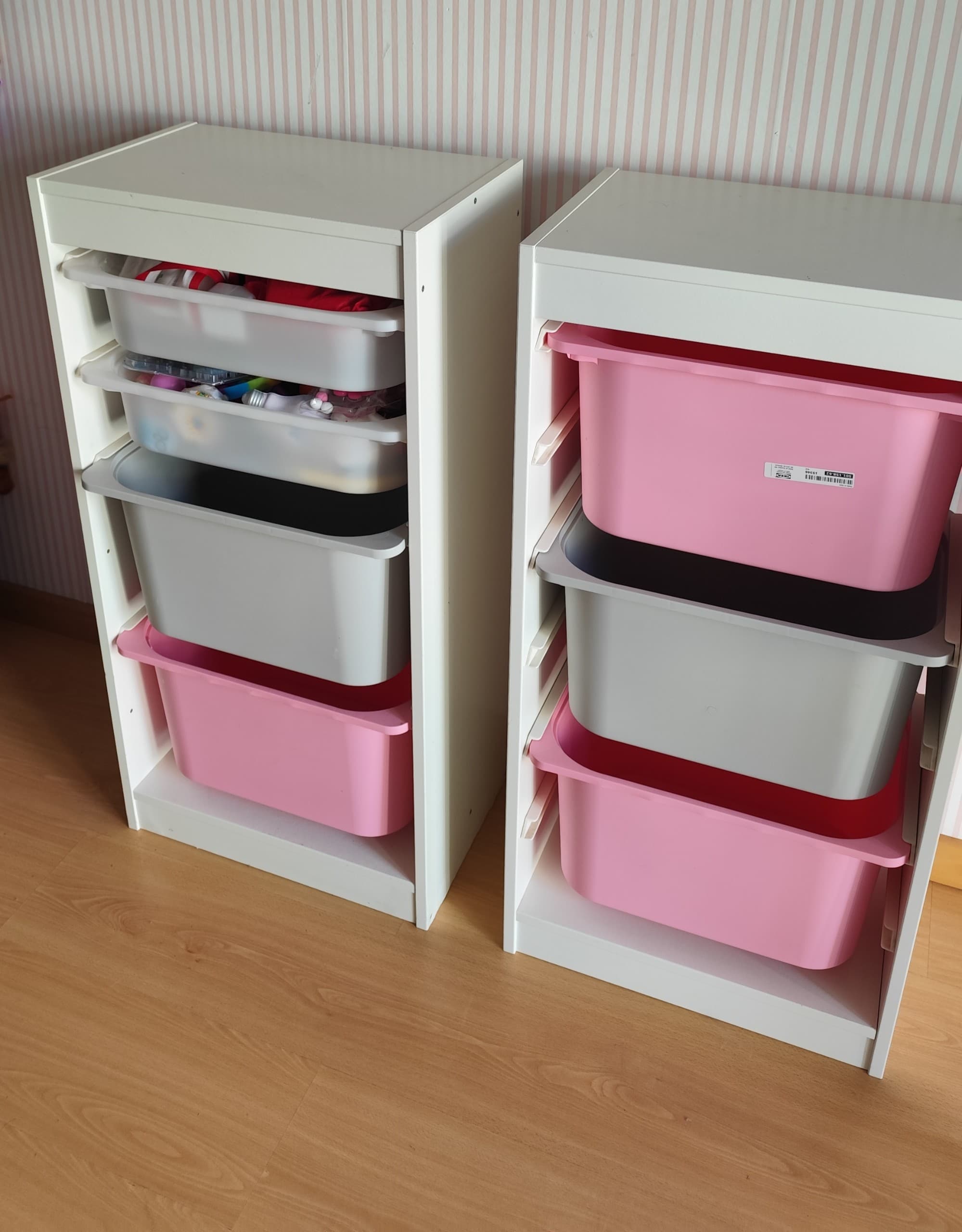 TROFAST storage combination with boxes, white/white, 46x30x94 cm