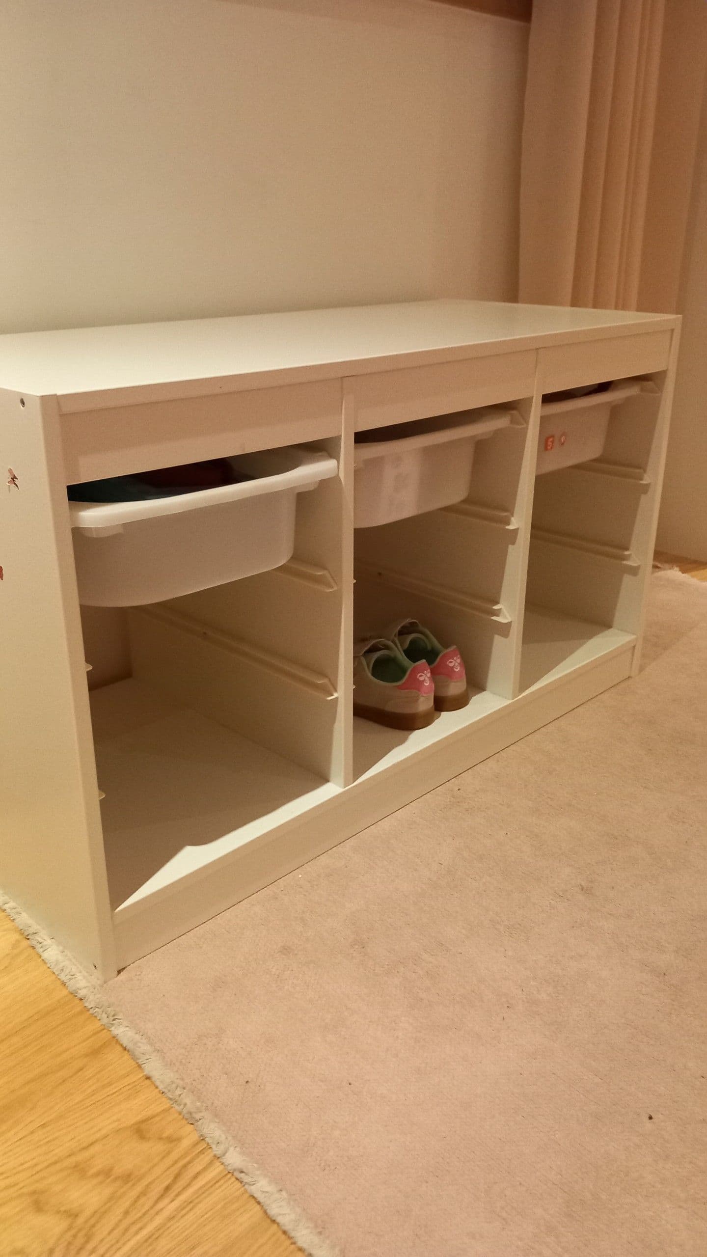TROFAST storage combination with boxes, white/white, 99x44x56 cm