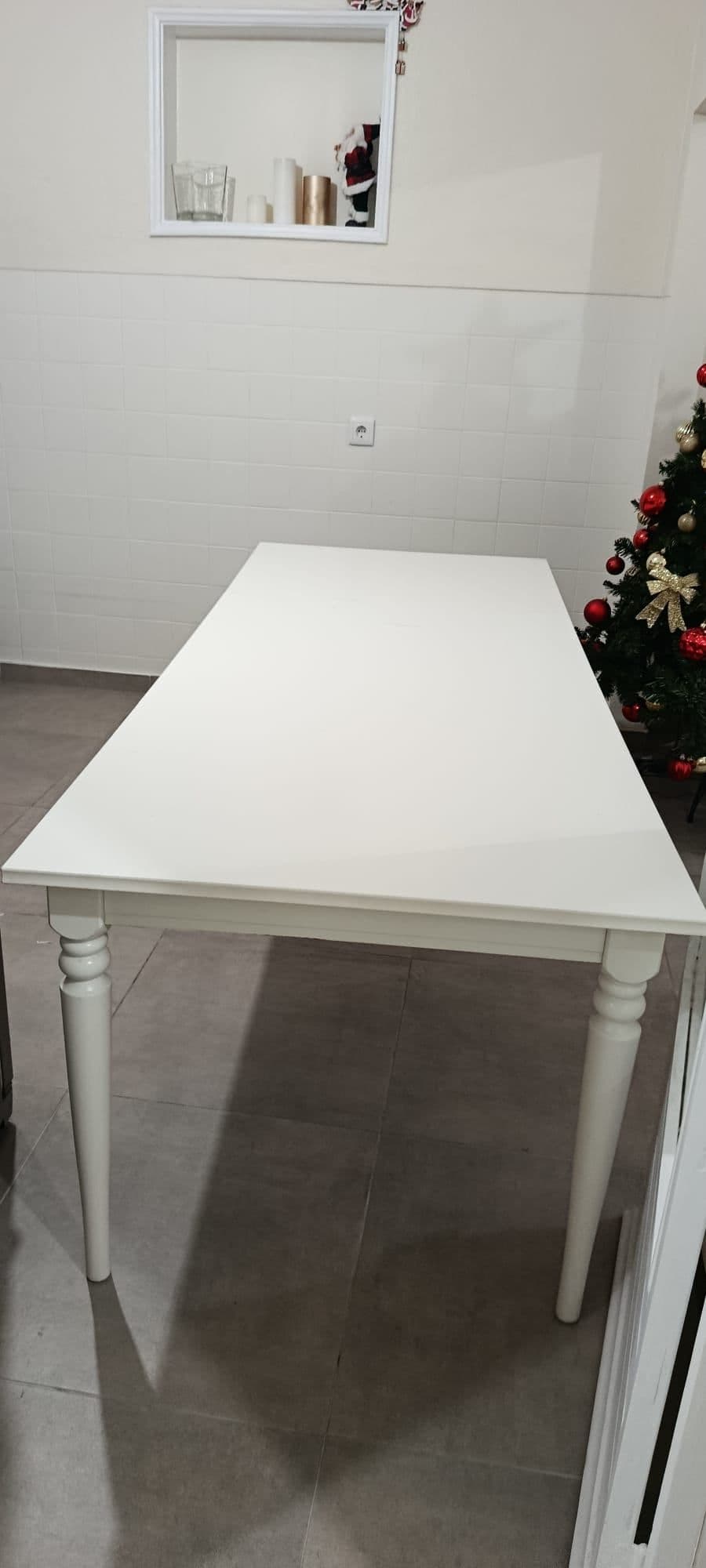 ROSENTORP extendable table, white, 155/215x87 cm