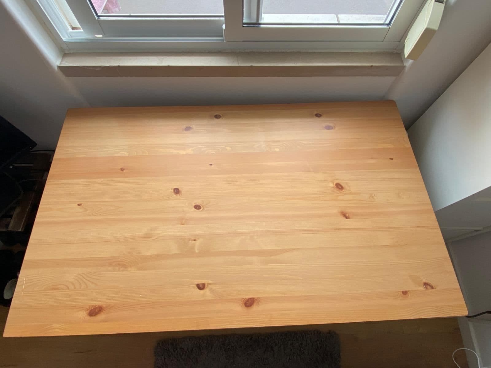 PINNTORP table, light brown stained/white stained, 125x75 cm