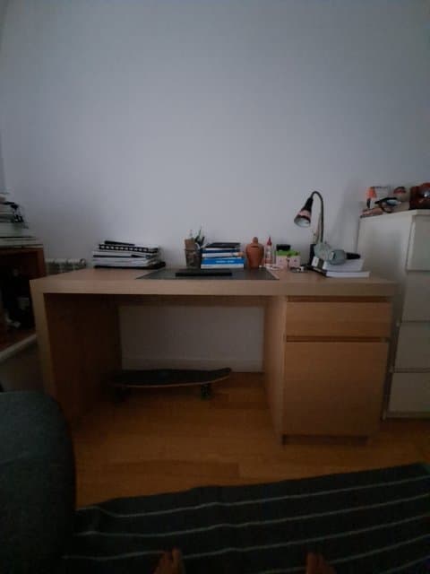SECRETARIA desk, brown stained ash veneer