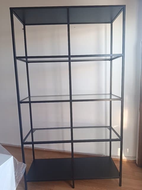 VITTSJÖ estante, pret-cast/vidro, 100x175 cm