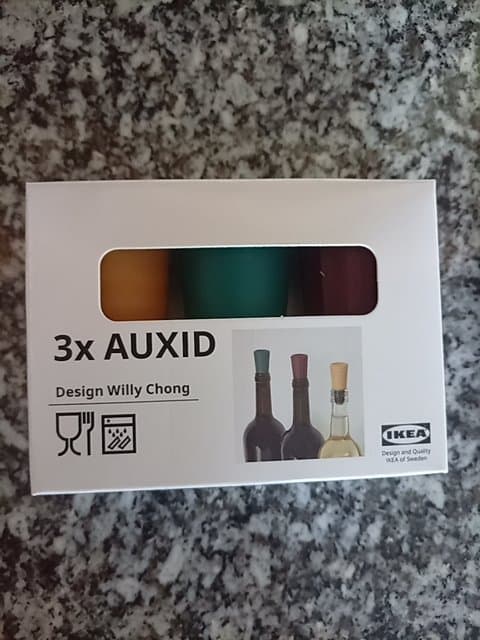 AUXID bottle stopper, set of 3, mixed colours